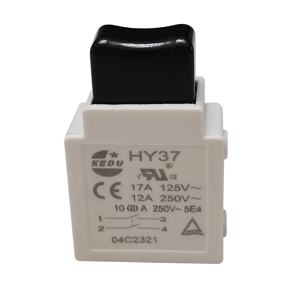 1Piece KEDU HY37 17A 125V 12A 250V Double-contacts Trigger Switch Widely Used in Lawn-Mower and Garden Tools