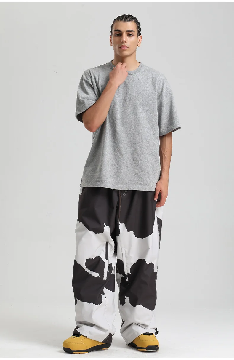 2026 Gsou Snow Unisex Loose Fit Cargo Ski Pants - Waterproof Windproof Snowboard Trousers for Men Women Winter Snow Gear New