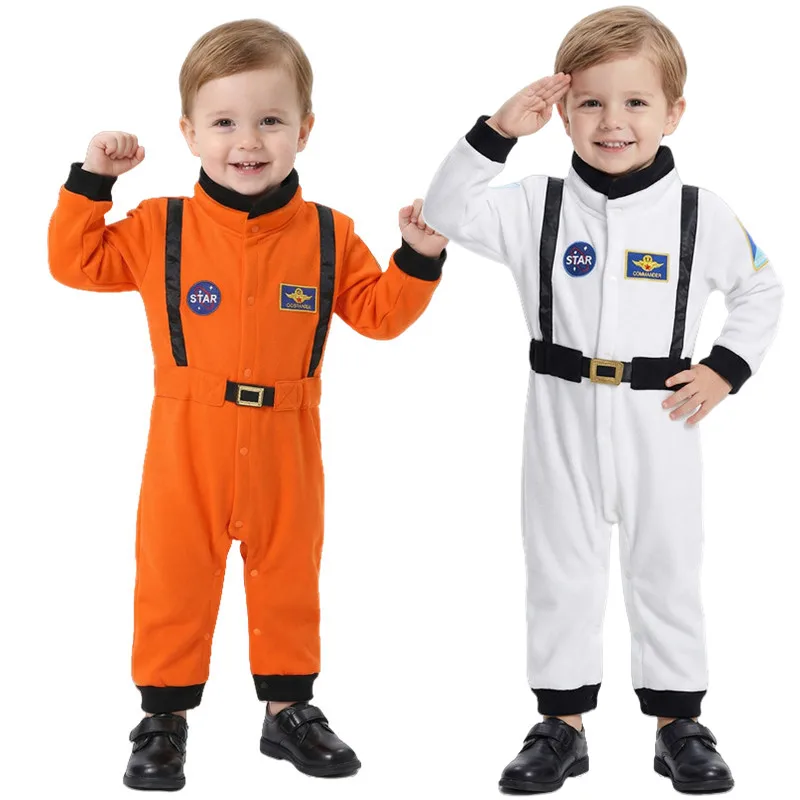 Toddler Astronaut Costume Space Suit Outfit for Boys and Girls Autumn/Winter Long-Sleeve Jumpsuit Interstellar Astronaut