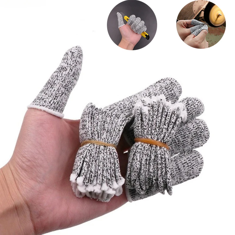 10Pcs Anti-Cut Finger Cots Cover Thumb Protector Sleeve Cover Finger Peel Fingertip Gloves for Kitchen Garden Use