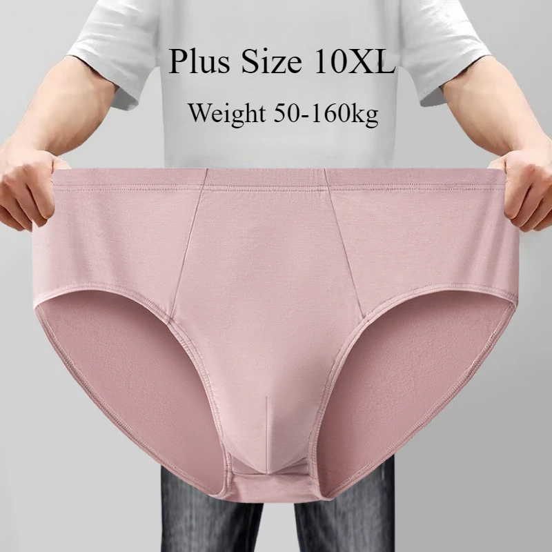 10XL 160kg Oversized Breifs for Men Mid Waist Underwear Middle-aged and Elderly Bacteriostatic Panties Soft Breathable Underpant