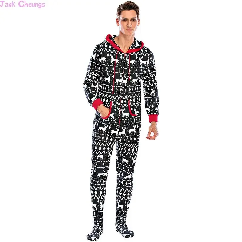 Anime Cosplay Christmas Pajamas Polyester Cotton Long Sleeve One Piece Winter Homewear Men Nightwear Couple Snight Lounge S 72th