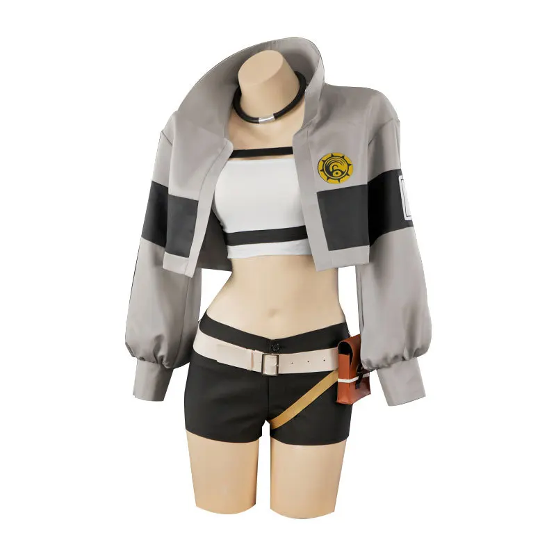 GACHIAKUTA Cosplay Costume Riyo Costume Punk Short Jacket Short Bag Jirai Kei Girl Casual Battle Halloween Adult Men's Costume