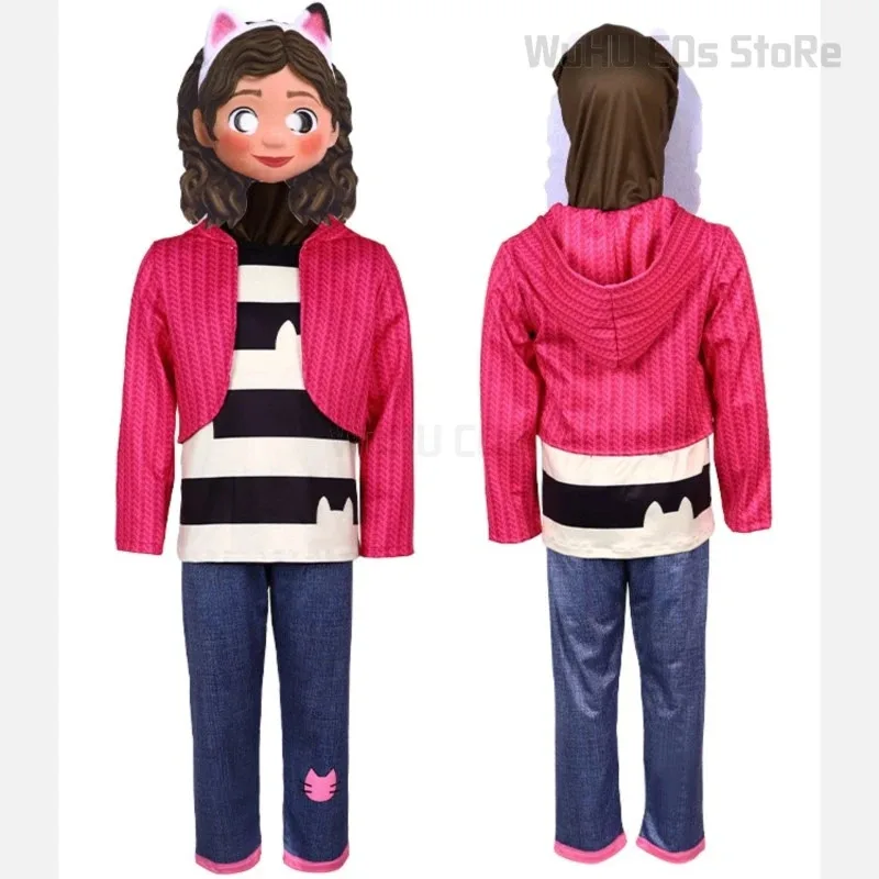 Kids Gabby Cosplay Dollhouse Princess Dress Children Jumpsuit Mask For Girls Carnival Halloween Birthday Roleplay Outfits;3,k8't