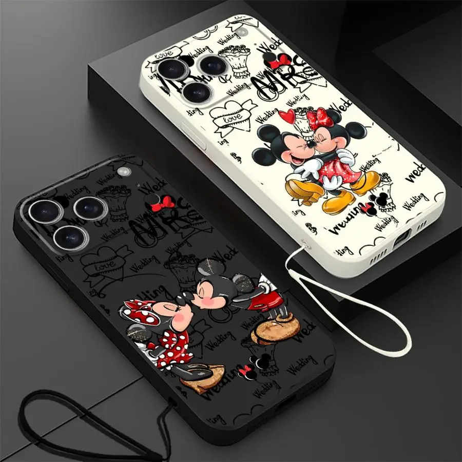 Case for Apple iPhone XR 16 14 15 Plus 17 Air 7 8 11 12 13 Pro Max 16e XS Soft Cover Disney Love Mickey Minnie