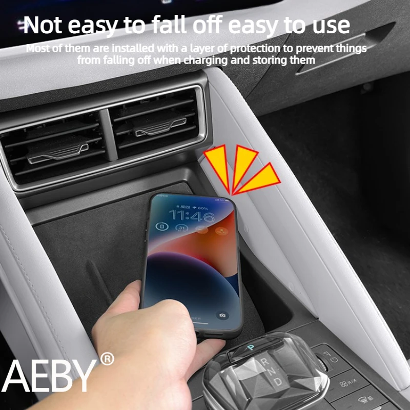 AEBY For BYD Atto 2 Smart Driving Edition 2024 Wireless Charger Side Covers, Anti-Dust Anti-Leakage Protector for Center Console