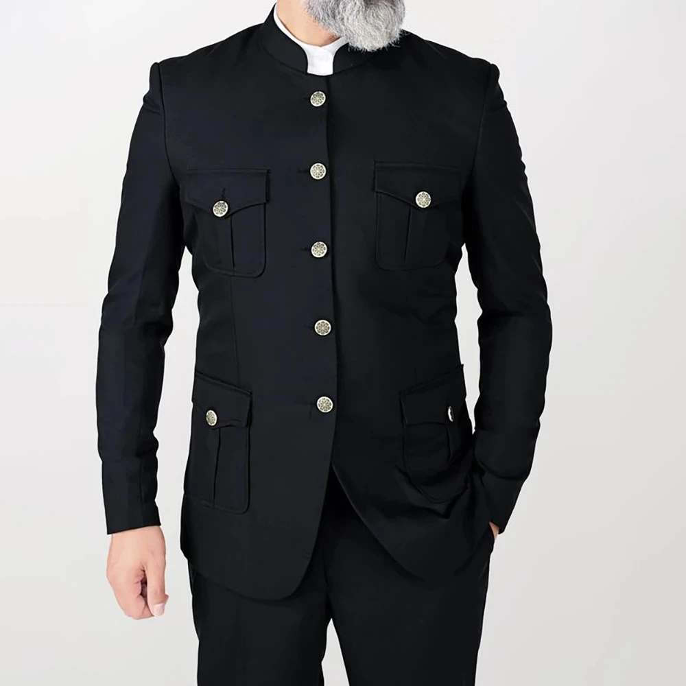 Gentlemen Black Men Suit Business Blazer Wedding Groom Tuxedo Formal Banquet Suit 2 Piece Slim Fit Jacket Pants Costume Homme