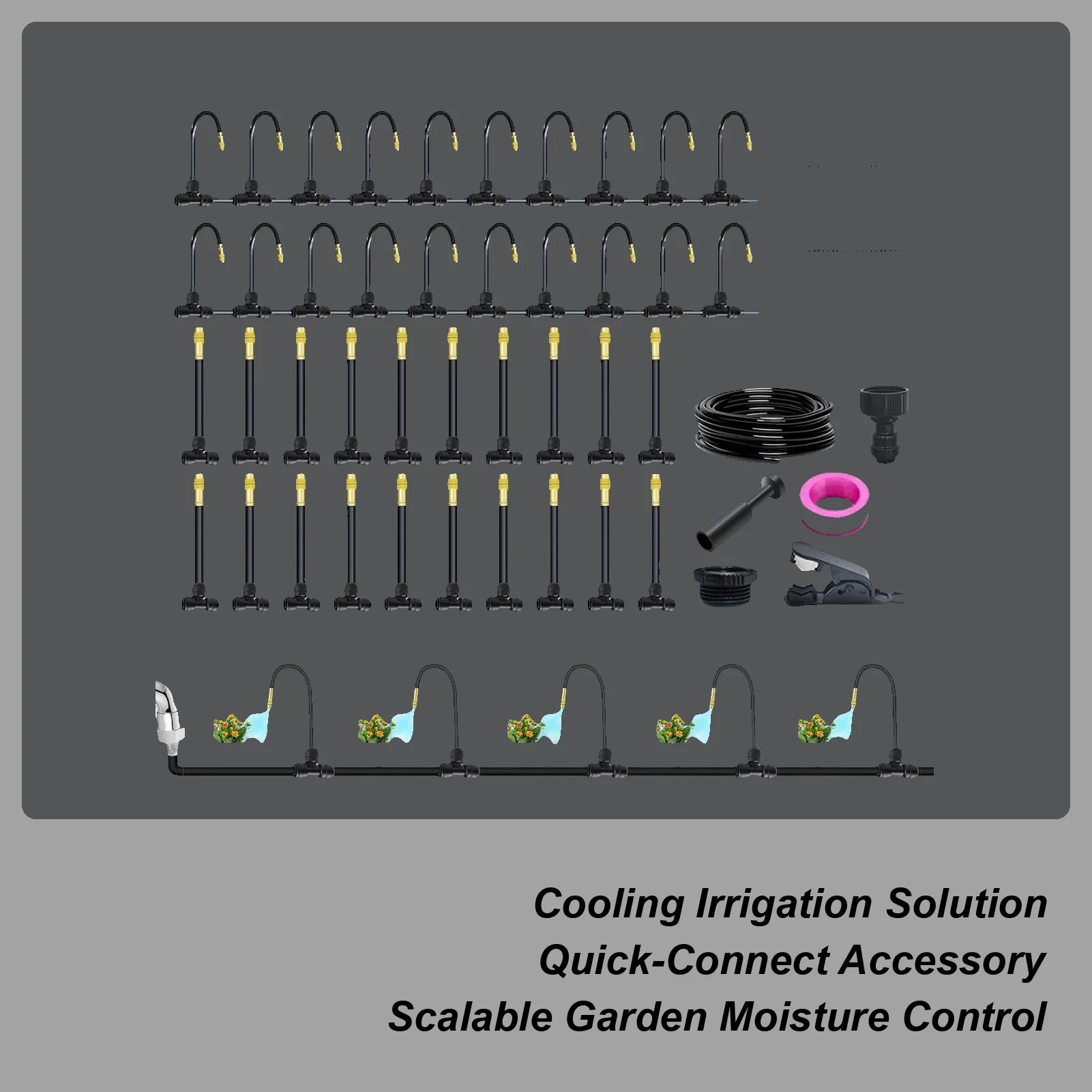Dripping System For Garden Water Irrigation System For Garden Gardening Accessories Automatic With Tubing Hose Adjustable Nozzle