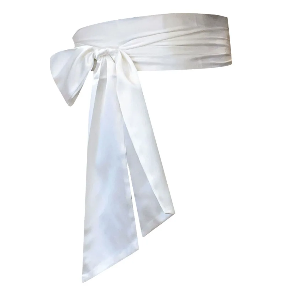 Fashion Satin Silk Bow Corset Waist Belt Decorative Wide Lace Up Waistband Strap DIY Waist Cover For Skirts Dress Top Clothes