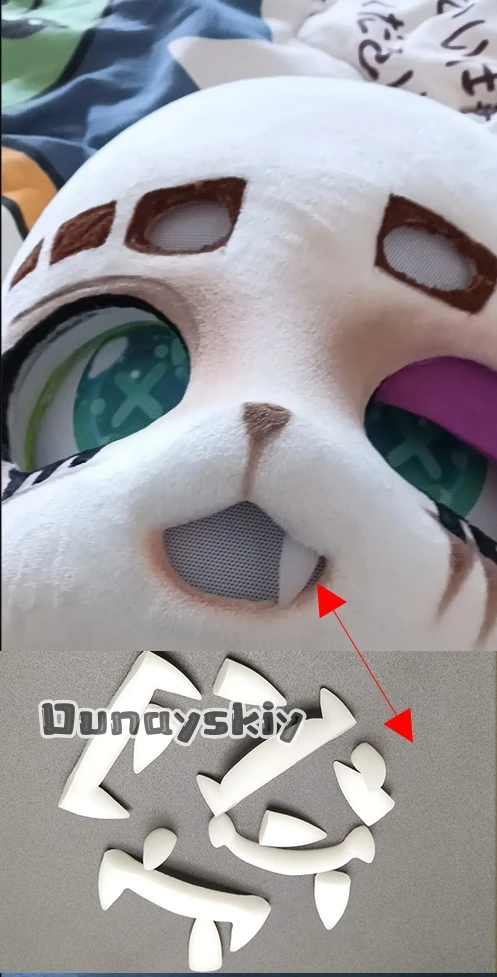 Furry 3D Printing Kemono Fursuit Fake Teeth Cosplay Costumes Accessories 2pcs/4pcs 3D Printing Werewolf Fangs Fursuit DIY Props