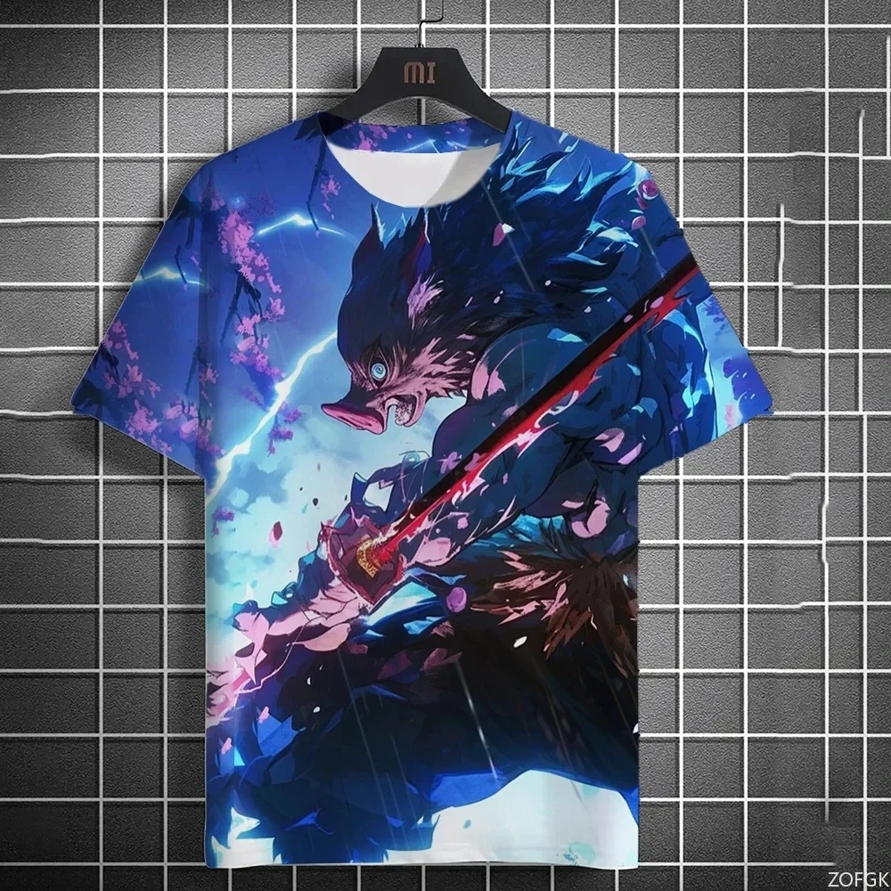 Summer New Men's T-shirt Anime Graphics 3D Printing Short Sleeve Summer Fashion Trend Oversized T-shirt Street Casual Loose Top