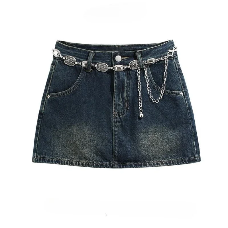 Gyaru Woman Denim Skirt Sexy Coquette Mini Short High Waist Streetwear Vintage Aesthetic New in Y2k Cheap Jeans Skirts for Women