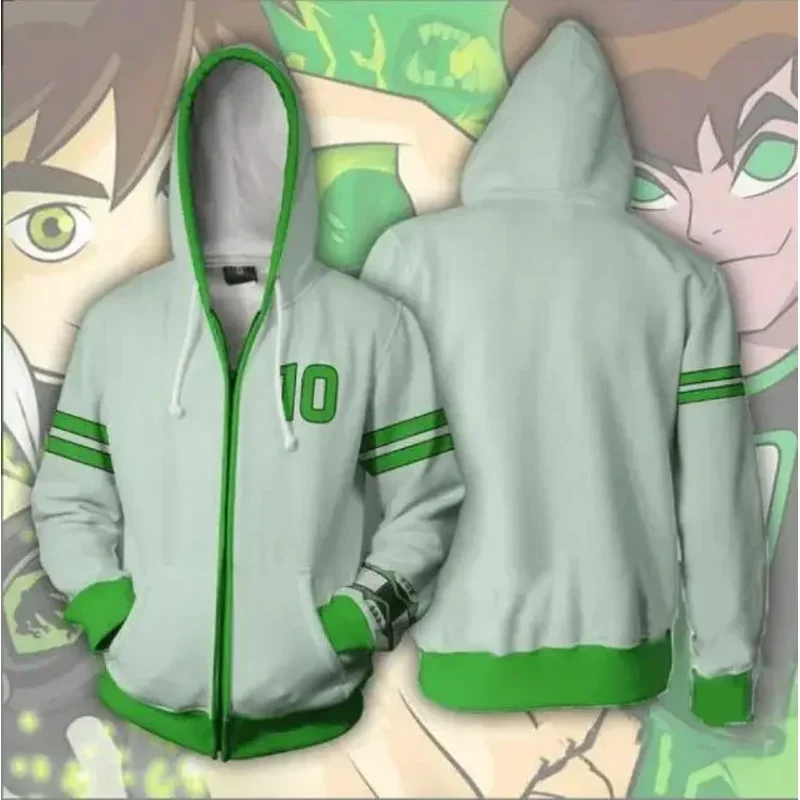Cosplay Anime Ben10 Alien Force 3D Print Zip Up Women/Men Hoodie Sweatshirt Ben Tennyson 10 Cosplay Zipper Hooded Jacket O Anime