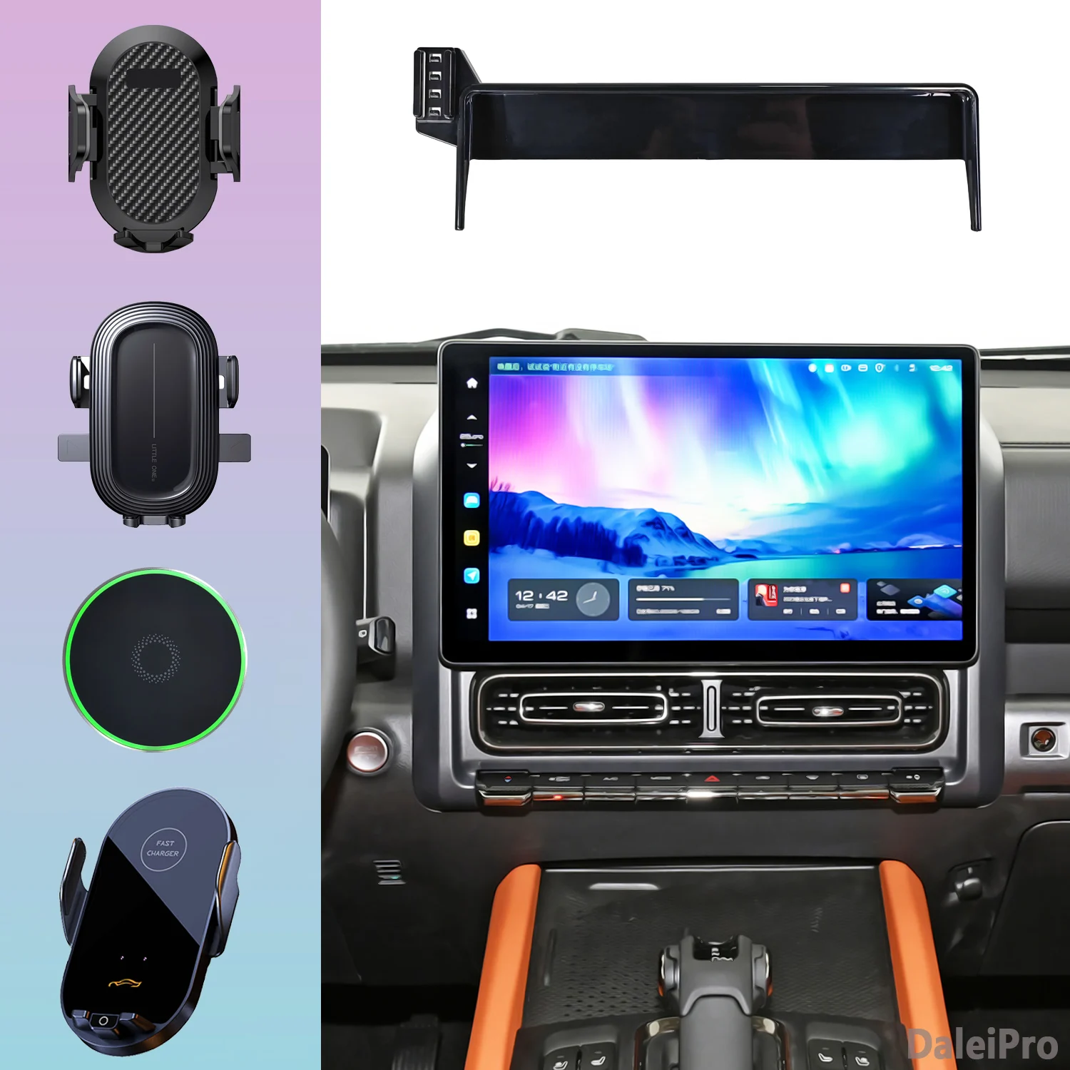 For Haval H9 2024 Phone Holder Car Magnet 15W Fast Wireless Charging Phone Mount Car Phone MagSafe Support Base Car Accessories