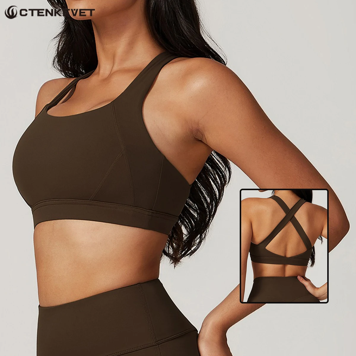 Ctenkevet Women's Shockproof Sport Bra Gym Yoga Tank Top Beautiful Back Crop Push up Vest Breathable for Runningthable Vest