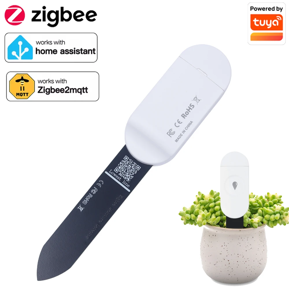 Tuya Zigbee Temperature Humidity Moisture Detector Smart Soil Tester Moisture Sensor Phone App RealTime Monitor for Home Garden