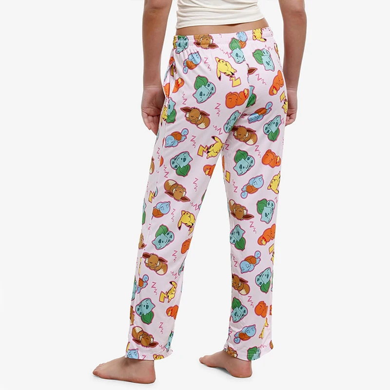 Bandai Pokemon Sleeping Characters Anime Allover Print Adult Kids Pajama Pants Summer Quick-dry Soft Lightweight Wide-leg Pants