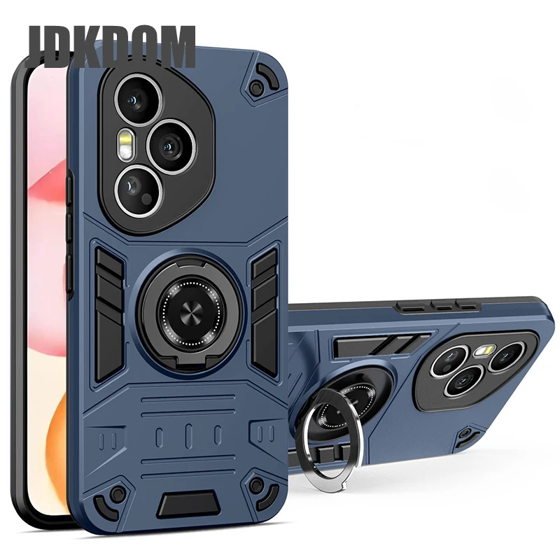 JDKDOM Shockproof Metal Ring Invisible Bracket Phone Case For Honor 400 Lite Magnetic Ring Holder Cover For Honor Magic 7 Pro