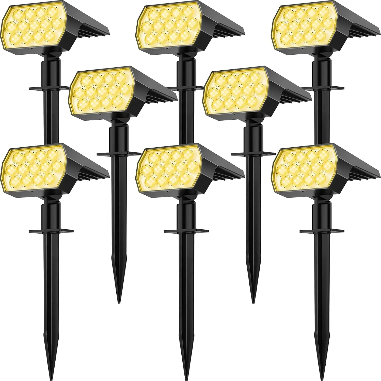 8-Pack 65-LED Solar Spot Lights Outdoor Waterproof IP65, 3 Modes Garden Landscape Lighting for Yard Pathway