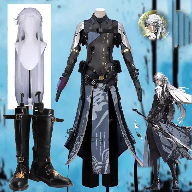 Wuthering Waves Calcharo Kakarot Cosplay Costume Wig Shoe Vest Dress Waist Cover Gloves Props Halloween Men Women Accessories