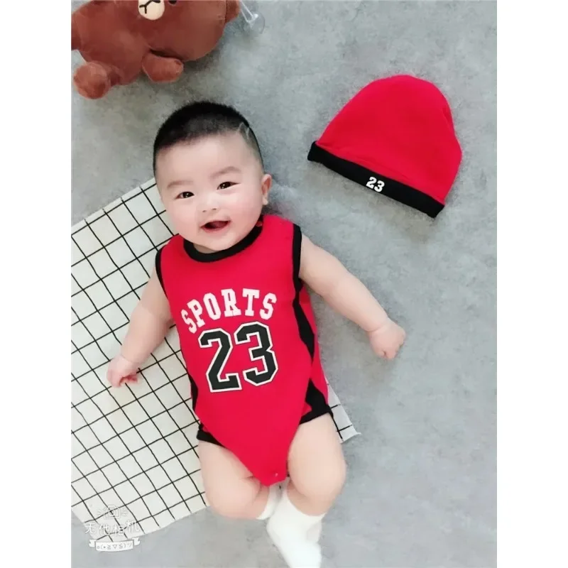 1 Set Rompers Basketball Kids Clothes Infantil Baby 23 Sport Clothing 18 Newborn Baby Rompers Cute Boys Girl Jumpsuits Blue