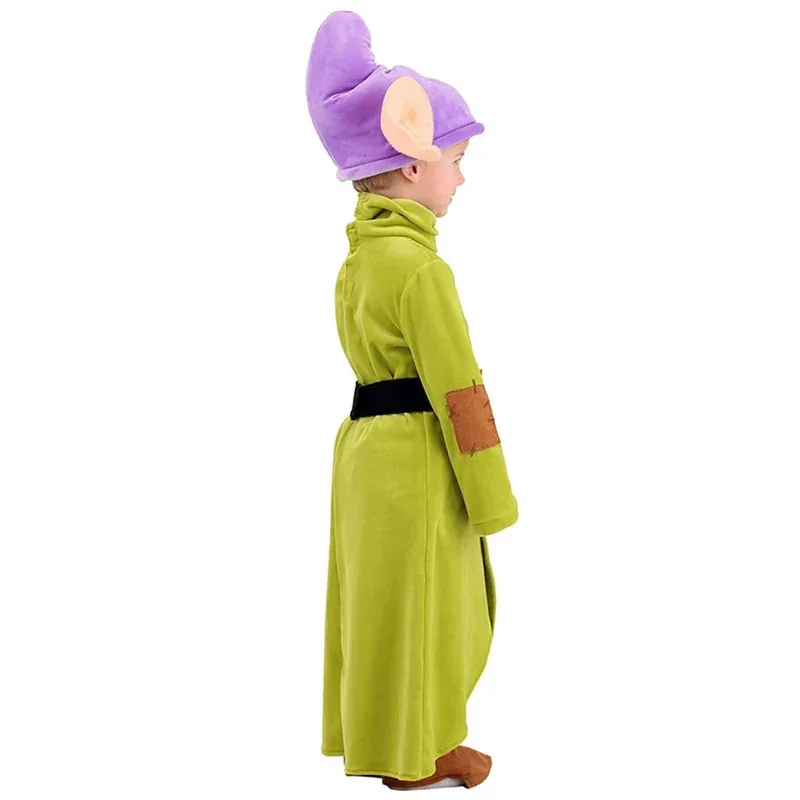 Nene 2025 Kids Dopey Cosplay Snow White and The Seven Dwarfs Boys Child Bodysuit Hat Suit Halloween Costume Clothes Outfits