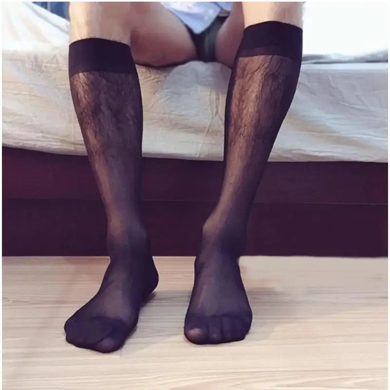 10 Pairs Wholesale Black White Gray Men Silk Socks Casual Tube Seamless Ultra Thin Simple Business Stockings Factory Straight