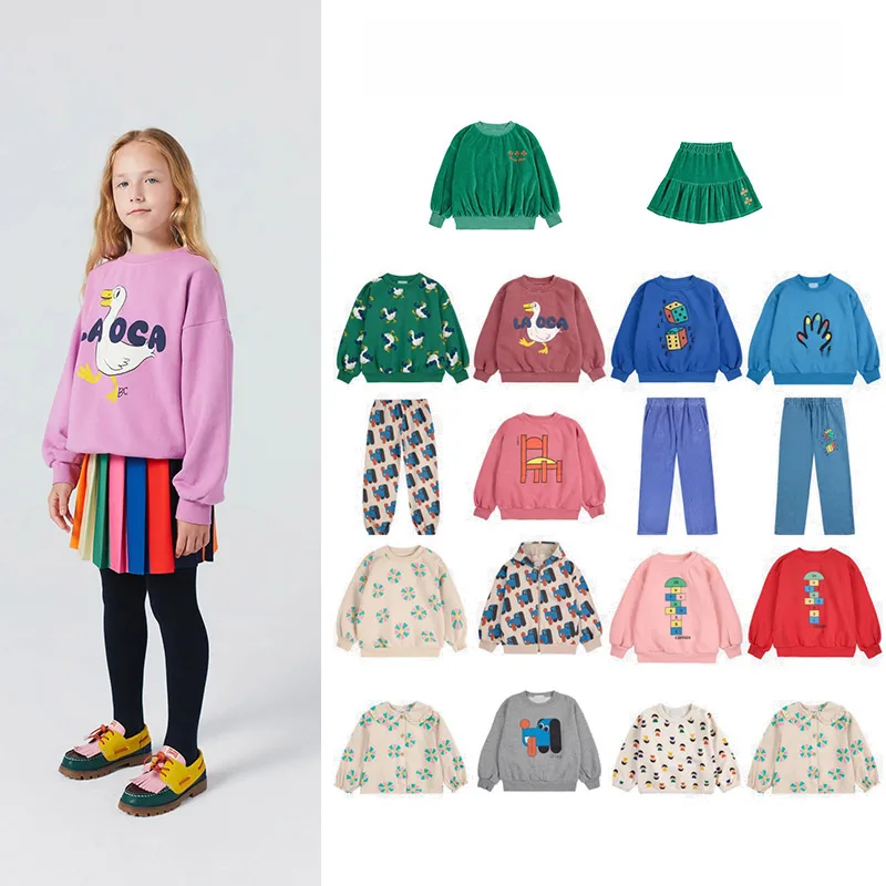 2025 Autumn Kids Sweatshirts Brand Boys Girls Cute Cartoon Print Sweaters Sweatshirts Baby Toddler Cotton Pullover