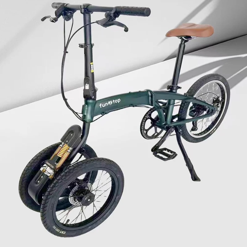 20/16-inch Dual-Front-Wheel Folding Bike / Inverted Tricycle / Urban Commuter Leisure Bike