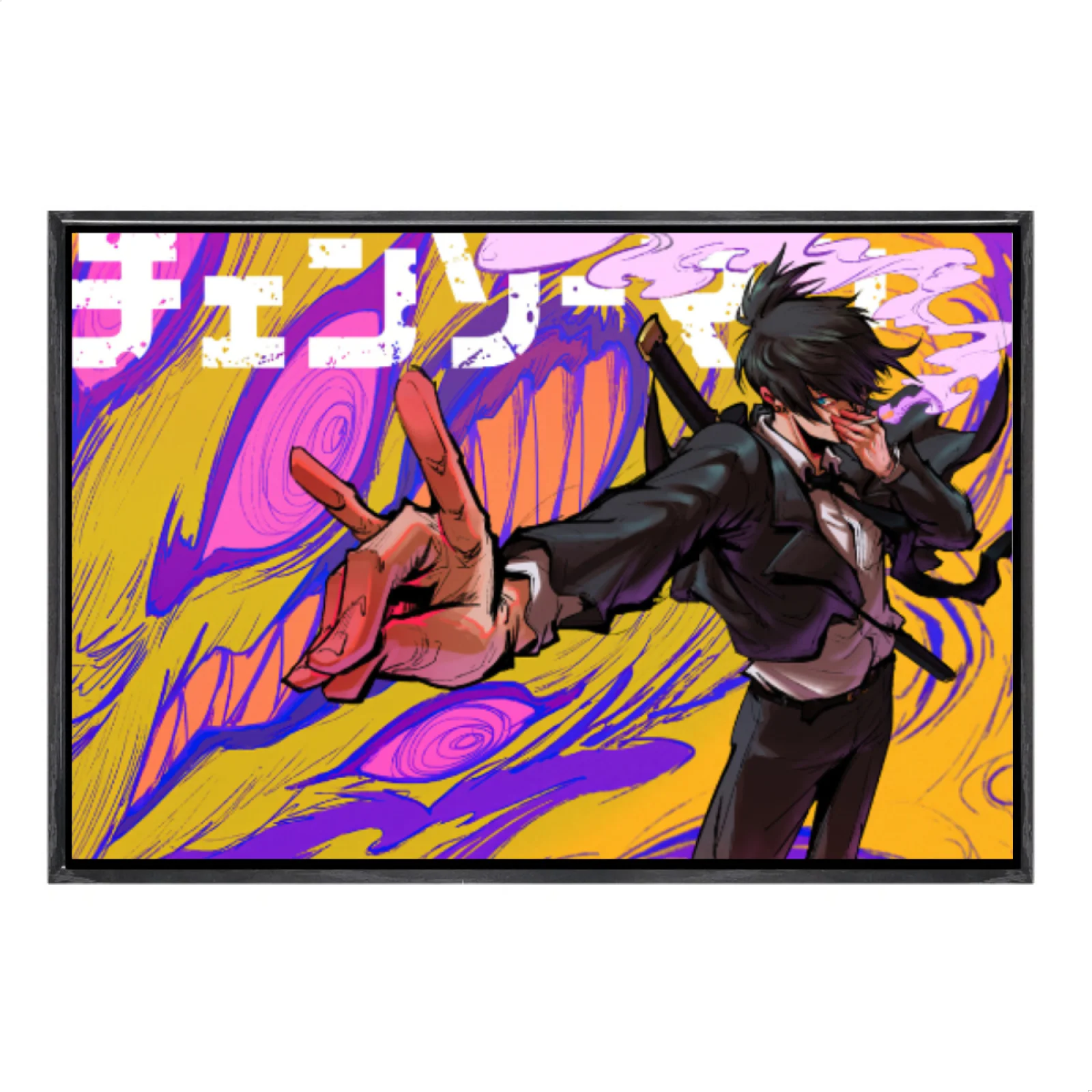 Japanese Manga Multi-Size Canvas Poster Double Framed Wall Art, Chainsaw Man Home Decor for Living Room Bedroom