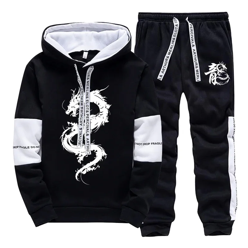 Single Sweatshirts 2026 Spring Hot Sales Casual Men's Hooded Tracksuit Outdoor Daily Sports And Sweatpants Comfort Print Quality