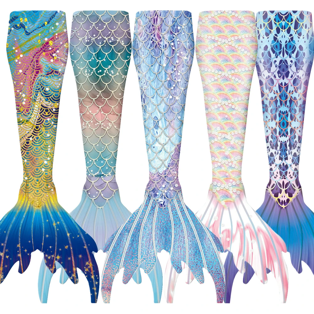 Kids Mermaid Tail Swim Costume - Summer Girls Princess Swimsuit Tail Only Beach Vacation Wear