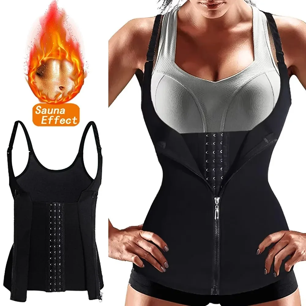 Sweat Waist Trainer Vest Slimming Corset for Weight Loss Body Shaper Sauna Suits Compression Shapewear Belly Girdles Tank Tops
