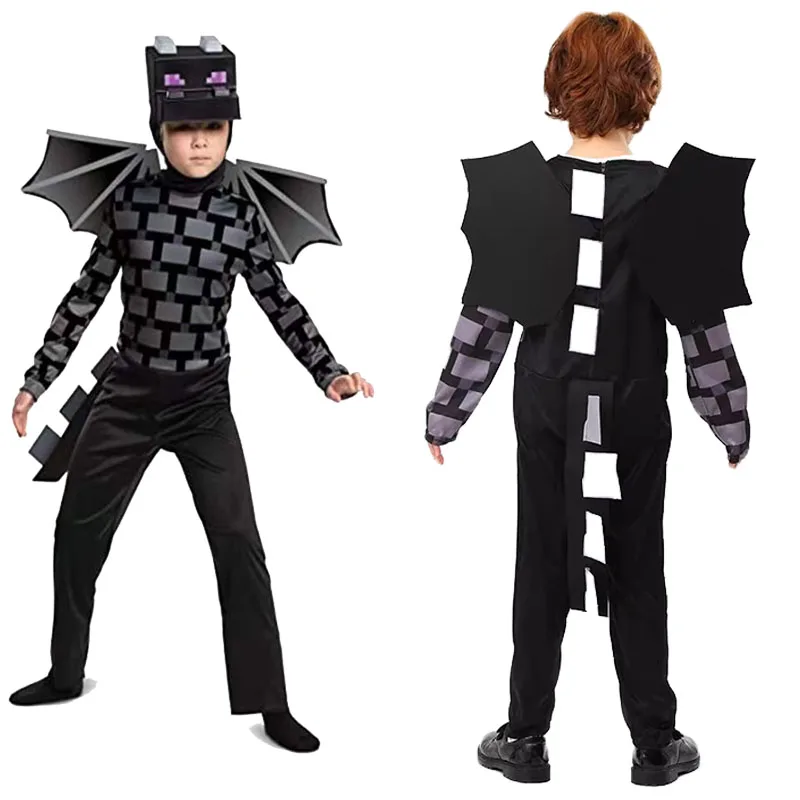 Game children's performance costume my 3D jumpsuit world role-playing costumeHalloween boy dragon mine costume jumpsuitpaparty s