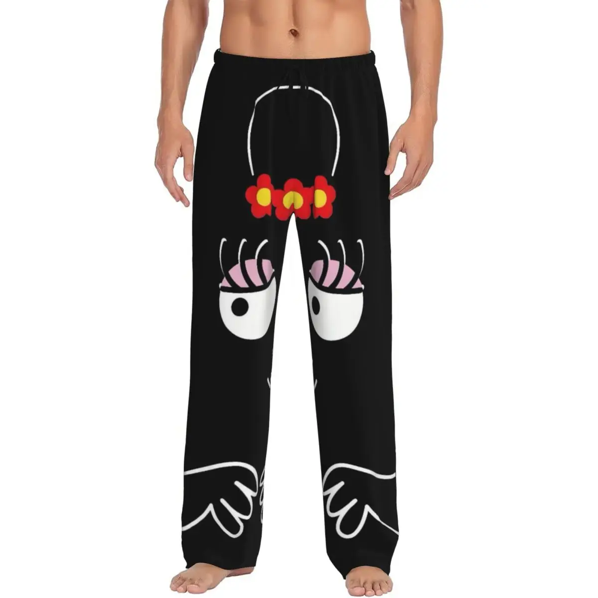 Custom Funny Cartoon Barbapapa Wallpaper Pajama Pants Men Lounge Sleep Drawstring Sleepwear Bottoms with Pockets