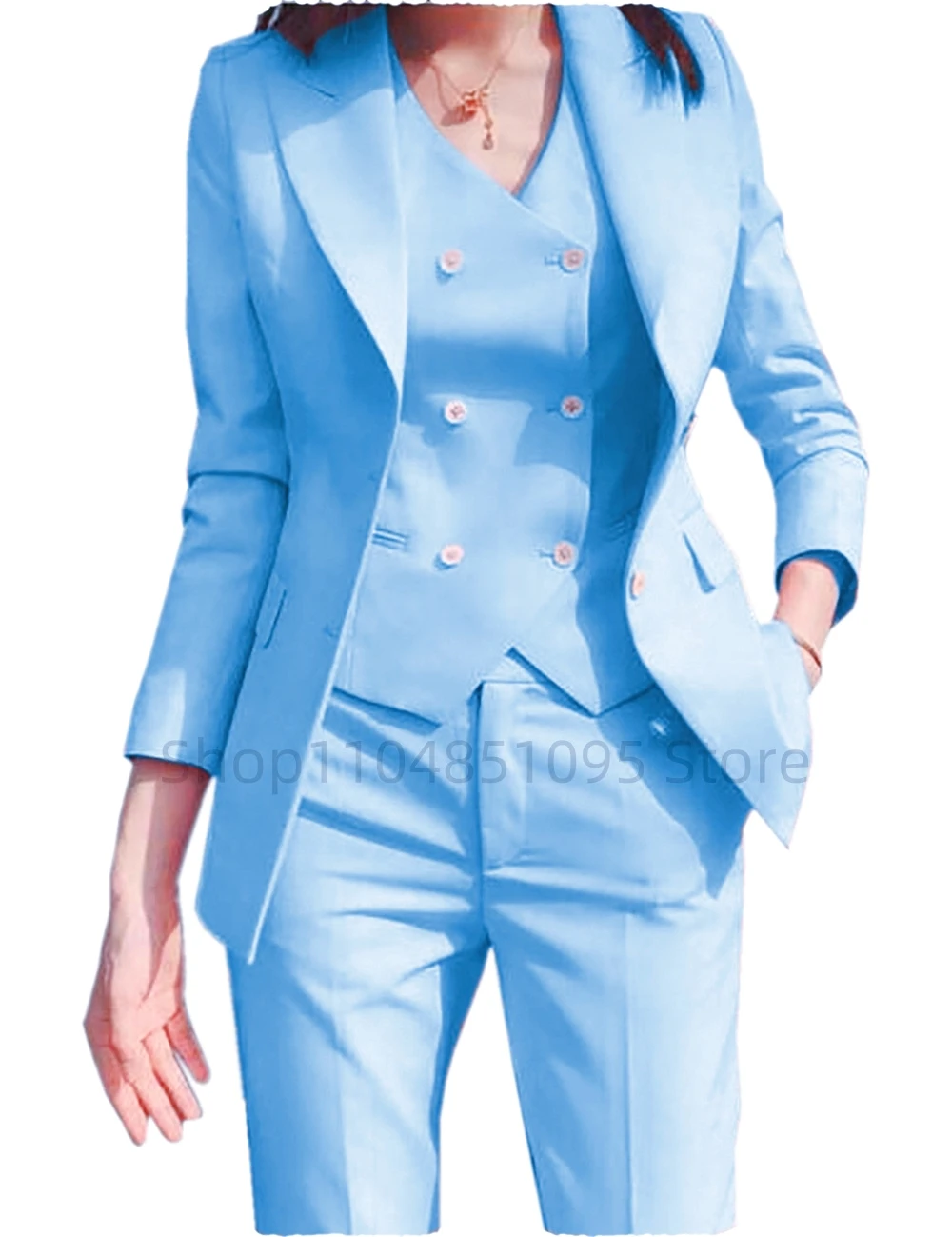 Solid Suits Women High End Autumn New Fashion Temperament Business Formal Slim Blazer Vest Pants Office Ladies Work Wear Apricot