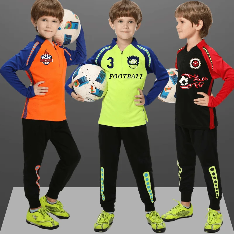 Customize Soccer Tracksuit Training Boys Jogging Suit Youth Training Tracksuit Football Club Tracksuit Sets Winter Kids Clothes