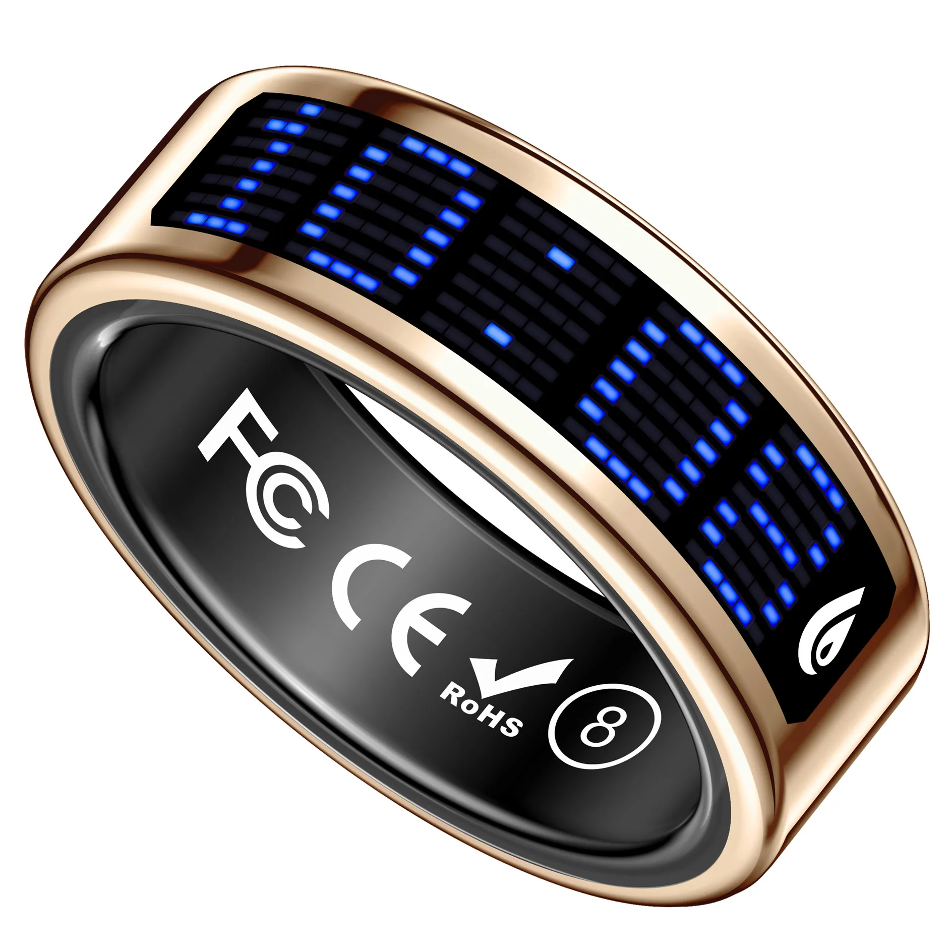 Waterproof Smart Ring with Screen Display Time Phone Call Reminder Healthy Sleep Outdoor Sports Bluetooth Bracelet Charging Case