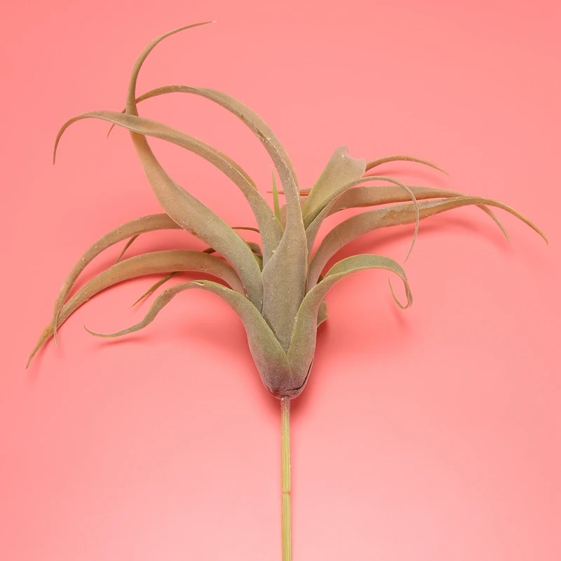 Fake Bromeliads4Pack Artificial Pineapple Grass Air Plants Fake Flowers Faux Flocking Tillandsia Bromeliads Home Garden Decor