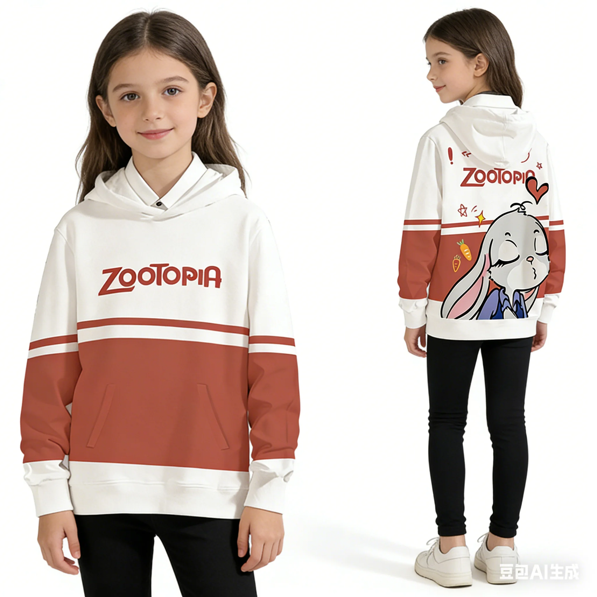 New Zootopia 2 Judy Hopps Print Hoodie, Adult Couple & Kids Matching Family Sets,Hooded Sweatshirt for Fall Winter