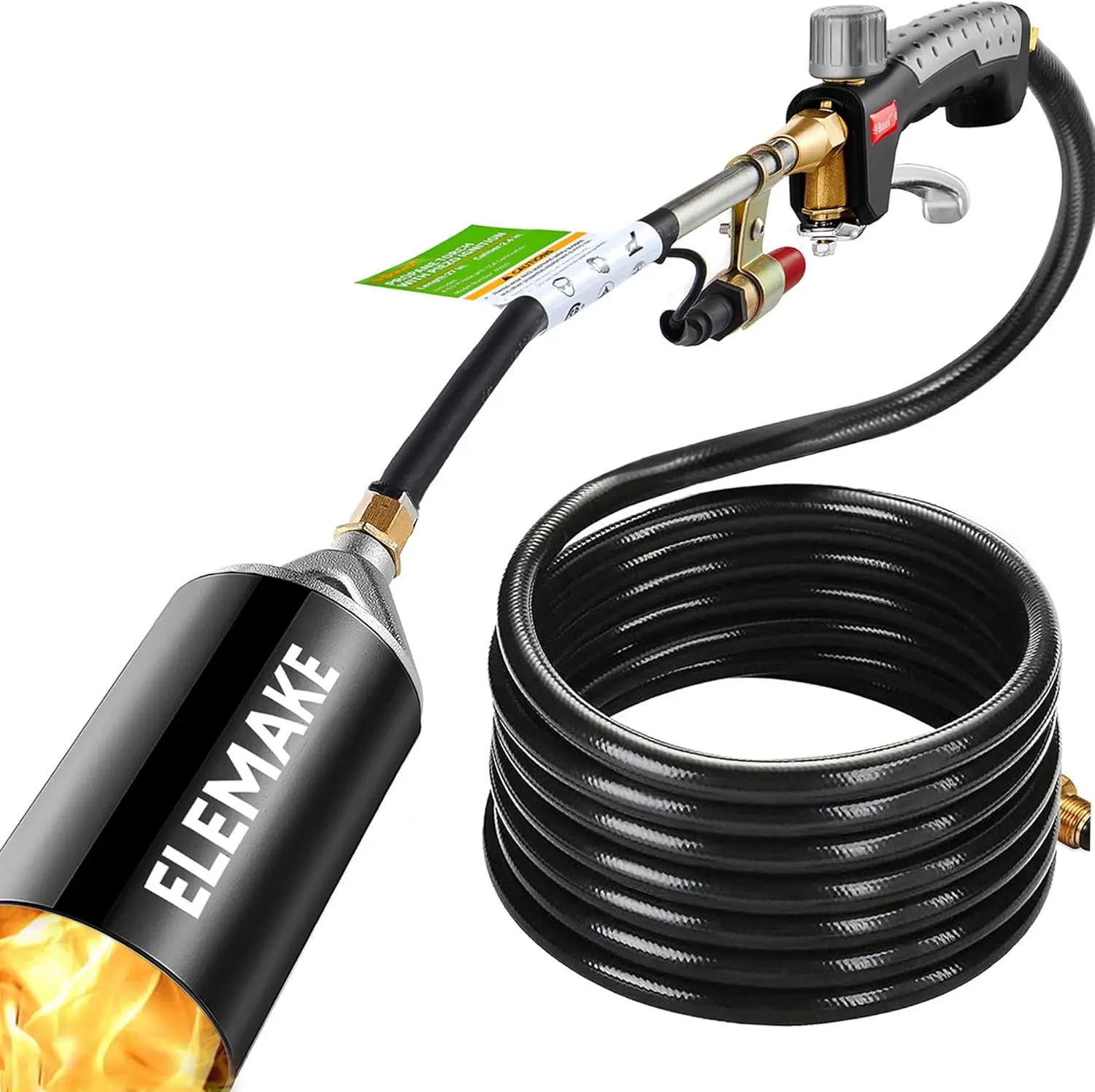 Propane Weed Burner Torch with Electronic Ignition, 10ft Hose, CSA Certified for Garden & Snow Melting