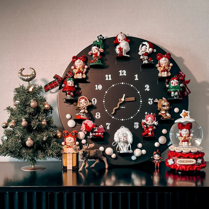 50cm Blind Box Display Box Retro Blackboard Wall Clock Tile Pastoral Diy Magnetic Wall Clock Art Living Room Home Decoration