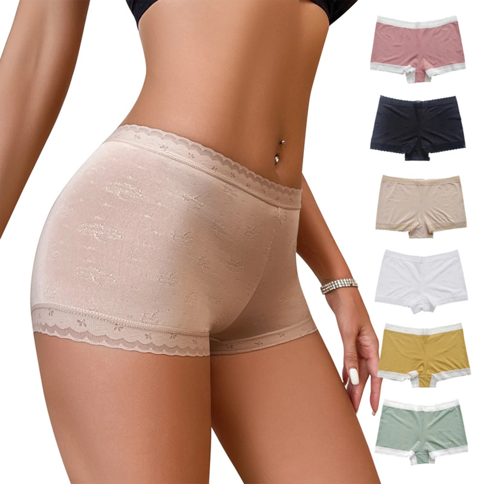Women's Sexy Underwear Women Panties Mid Waist Plus Size Underwear Solid Color Thongs Ladies Underwear Fashion Soft Underpants