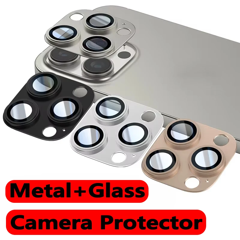 Titanium Camera Lens Protector Case Cover For iPhone 16 Pro Max 11 14 Pro 13 12 15 15Pro Max 12Mini Protection Phone Accessories
