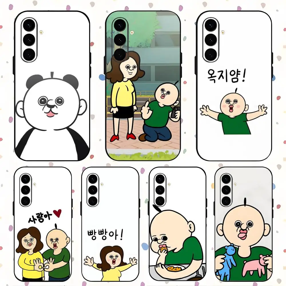 Cartoon Bbangbbang Daily life Phone Case For Samsung Galaxy S25 S24 S23 S22 S21 S20 Plus Ultra Note20 Soft Black