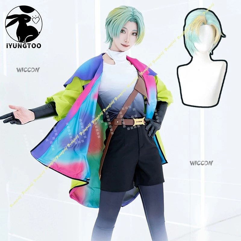 GNOSIA Anime Game Cosplay Costumes Yuri Wig 32CM Boy Coat Accessories Man Stage Performance Clothe Gift Christmas Halloween Set