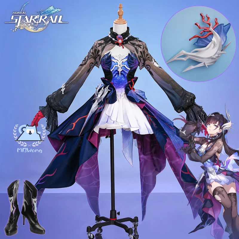 Honkai Star Rail Hysilens Cosplay Costume Game Helektra Cosplay Costume Wig Shoes For Hallowmas Party Comicon Women Men Props