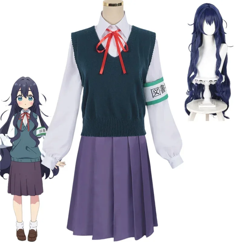 Anime 100 Hyakkano Yoshimoto Shizuka Cosplay Costume Wig Halloween Comic Con Women JK Skirt Hair Accessories Props Outfits