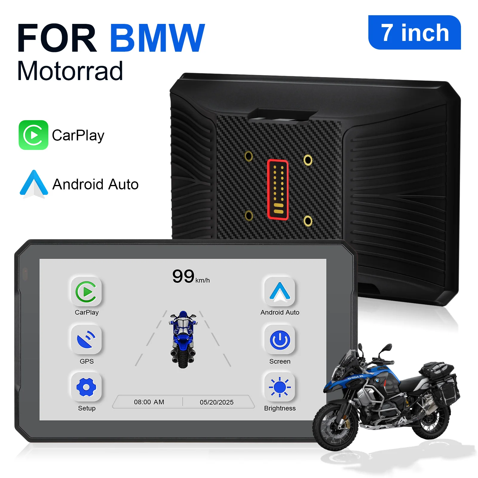 Carplay for bmw XR M1000 R1200GS R1250GS S1000XR R1300GS 7 Inch Portable Motorcycle Navigator CarPlay Android Auto Navigator