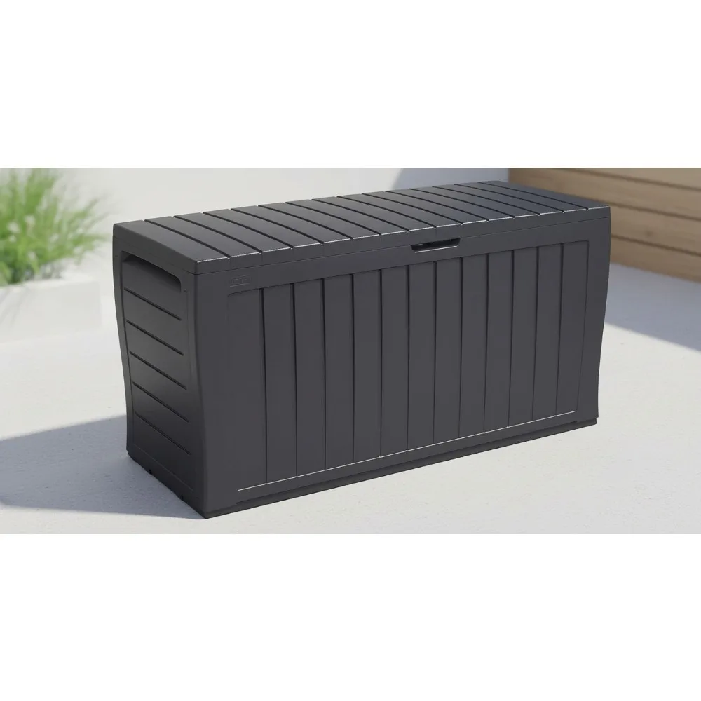 270L Outdoor Garden Storage Box 65% Recycled Resin Weatherproof Fade-Free Furniture Cushion Organizer